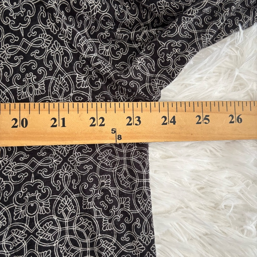 Lucky Brand Womens Embroidered Boho Long Sleeve Top Size 1X Black White Peasant - Picture 4 of 7